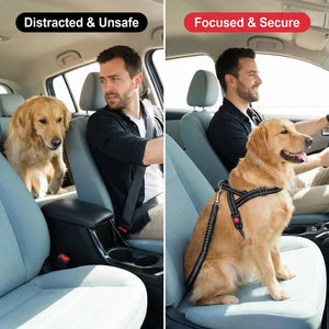 Adjustable Dog Car Seat Belt with Dual Fixing Design for Safe & Comfortable Car Rides