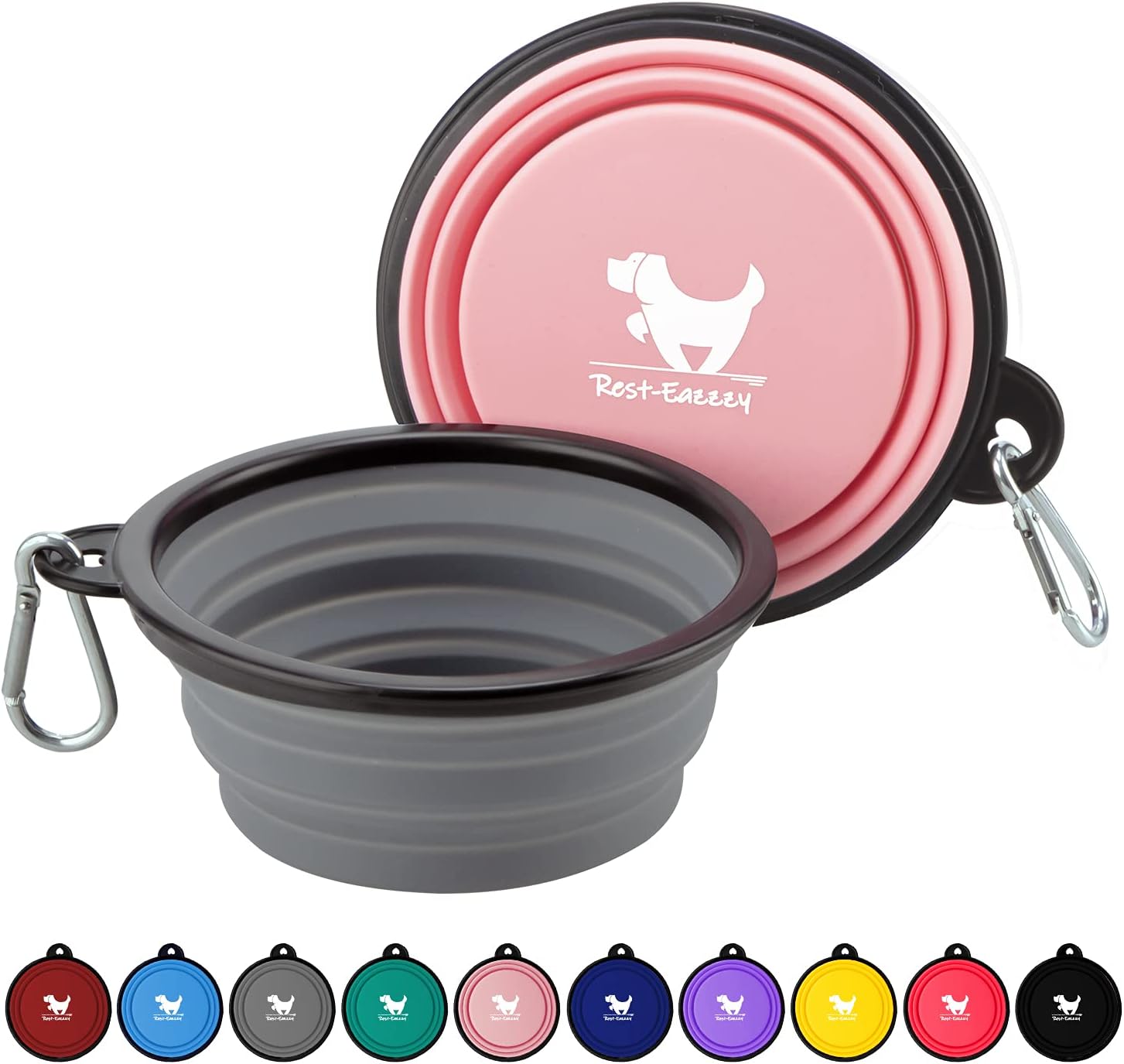 Collapsible Dog Bowls for Travel, 2-Pack Dog Portable Water Bowl for Dogs Cats Pet Foldable Feeding Watering Dish (Pack of 2))