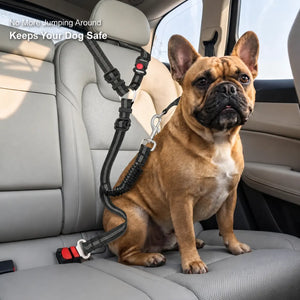 Adjustable Dog Car Seat Belt with Dual Fixing Design for Safe & Comfortable Car Rides