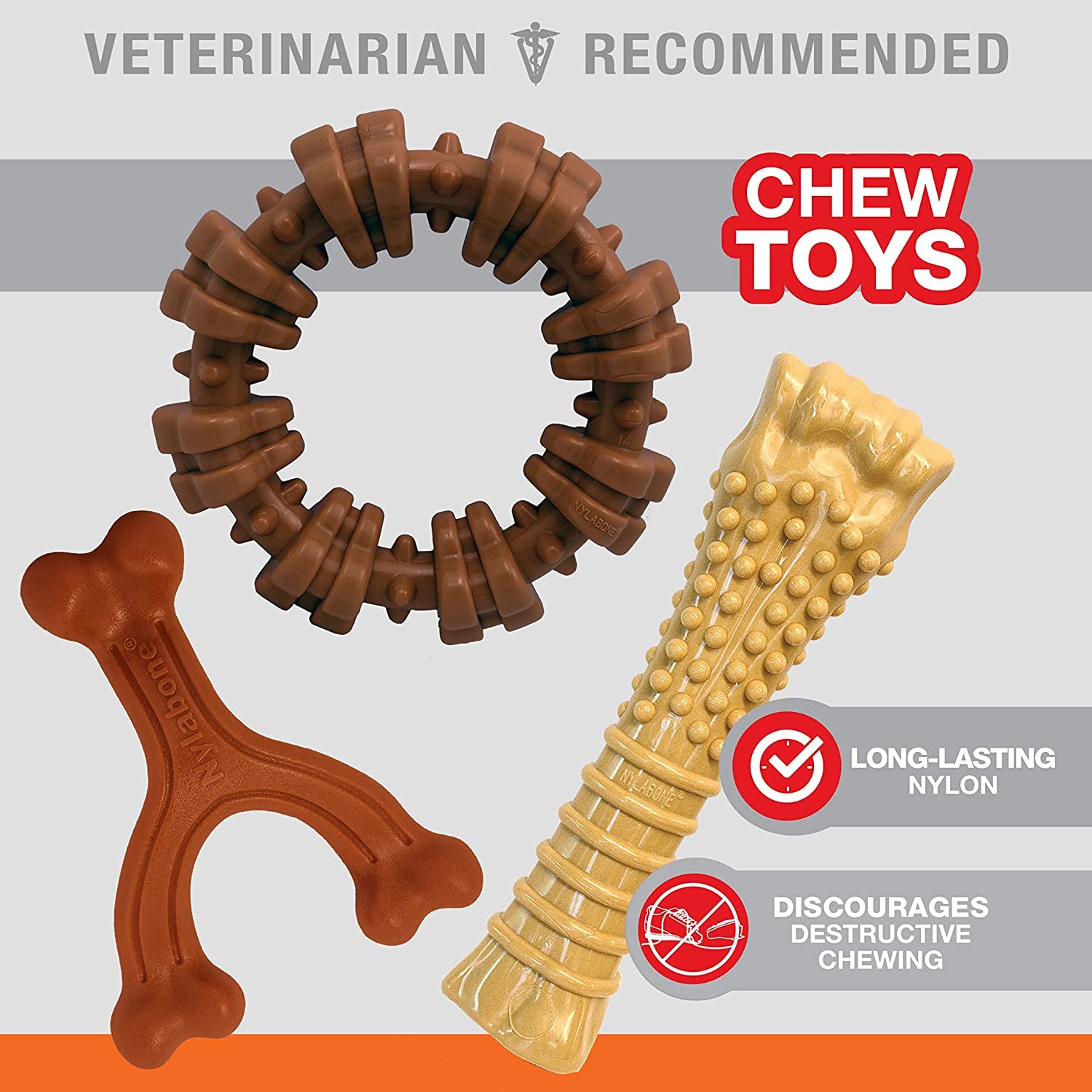 Customer Favorites Power Chew Toy Bundle for Dogs, Indestructible Dog Toys, Pack of 3 Dog Toys, Flavor Medley, Large Dogs - 3 Pack